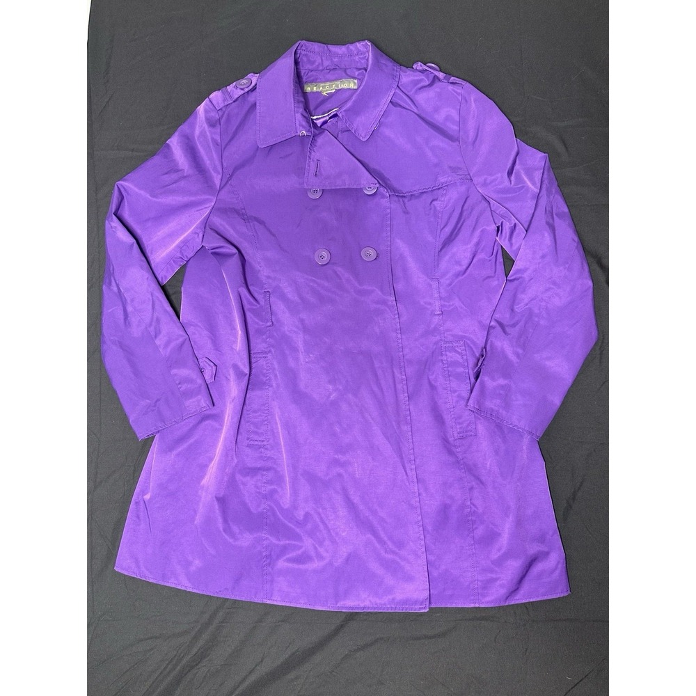 Kenneth Cole Reaction Purple Rain Coat M L Water Resistant Feminine Amethyst